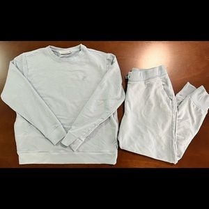 Fila Baby Blue French Terry Sweatshirt and Jogger Set L